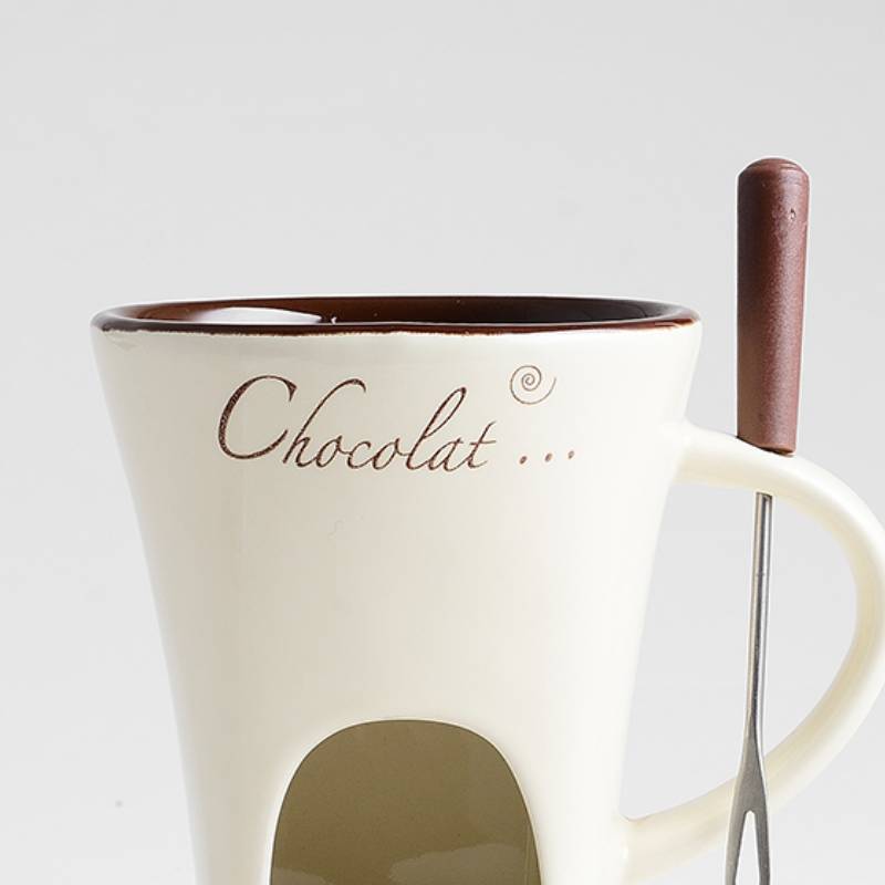 Personal Mini Fondue Mug Set – Chocolate & Cheese Fondue Maker with Individual Butter Melter