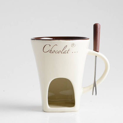 Personal Mini Fondue Mug Set – Chocolate & Cheese Fondue Maker with Individual Butter Melter