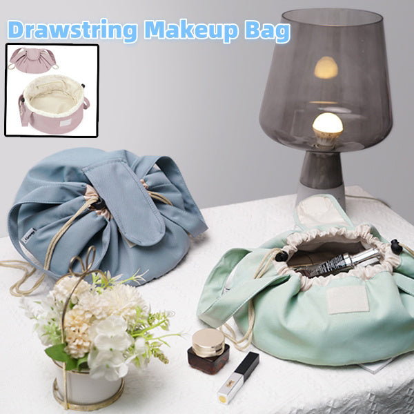 Barrel Drawstring Makeup Bag – Large Capacity Cosmetic & Toiletries Organizer for Women