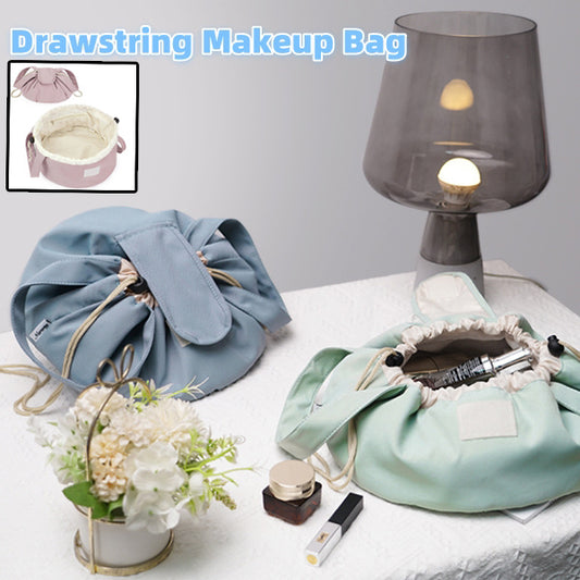 Barrel Drawstring Makeup Bag – Large Capacity Cosmetic & Toiletries Organizer for Women
