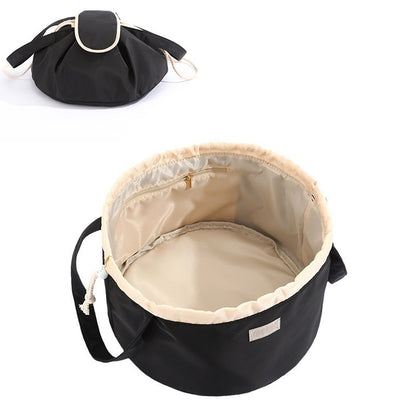 Barrel Drawstring Makeup Bag – Large Capacity Cosmetic & Toiletries Organizer for Women