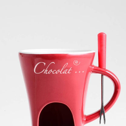 Personal Mini Fondue Mug Set – Chocolate & Cheese Fondue Maker with Individual Butter Melter