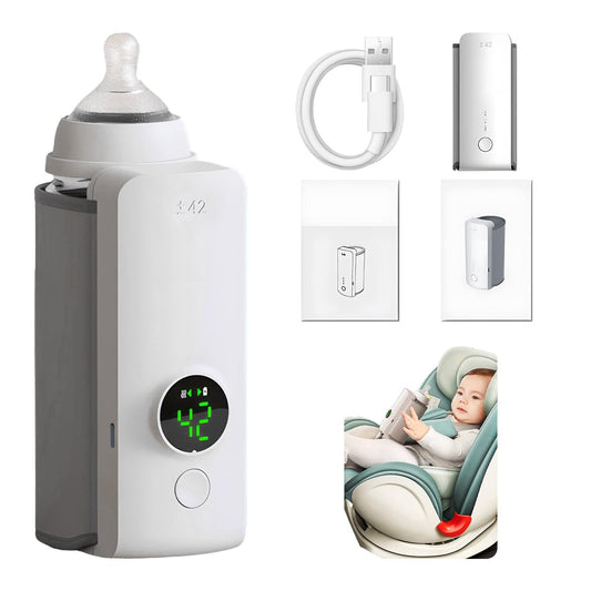 Wireless USB Rechargeable Baby Bottle Warmer – Portable Insulated Milk Heating Bag with Temperature Control
