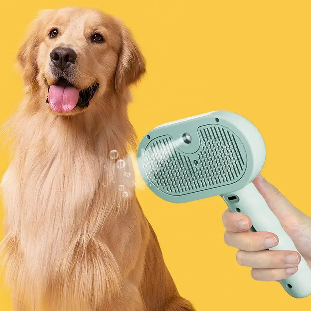 Pet Spray Hair Comb – Grooming Brush with Water Mist for Cats & Dogs, Dematting & Hair Removal Tool