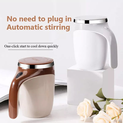 Rechargeable Automatic Electric Stirring Cup – Magnetic Rotating Coffee & Milkshake Mixer