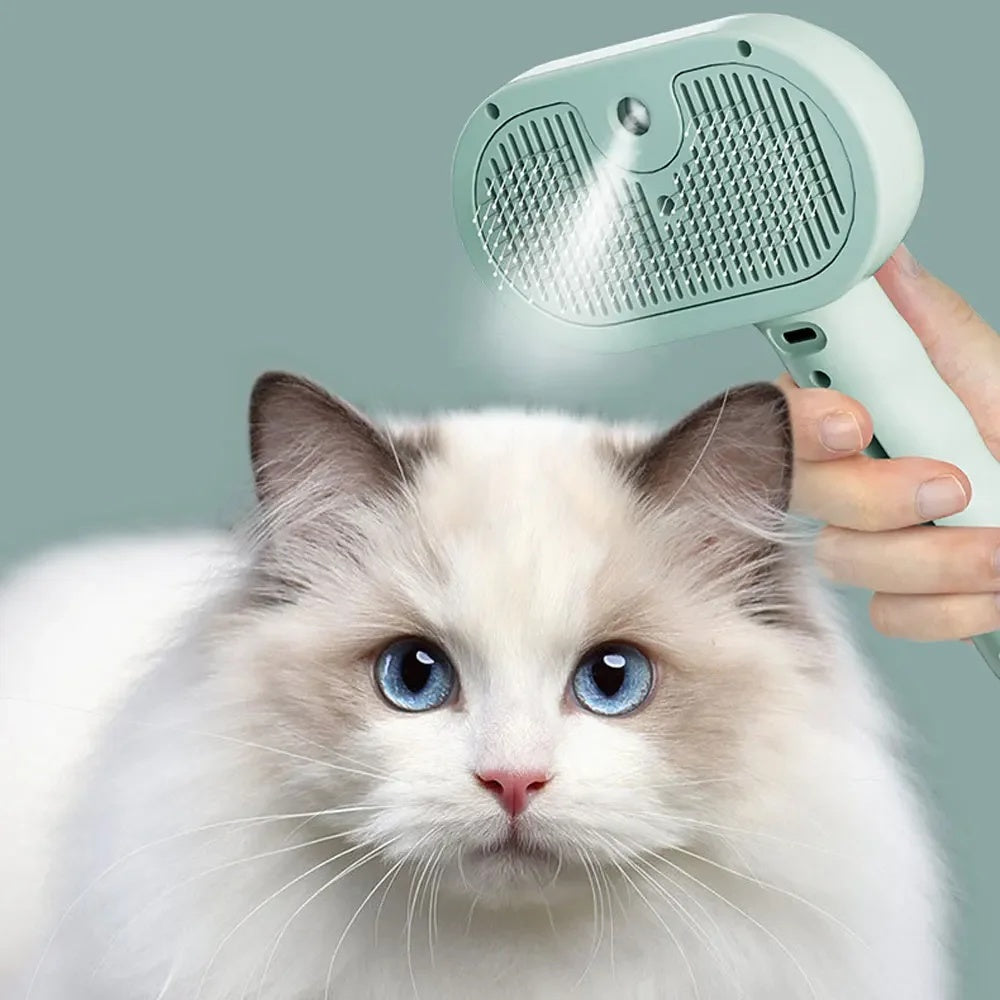 Pet Spray Hair Comb – Grooming Brush with Water Mist for Cats & Dogs, Dematting & Hair Removal Tool
