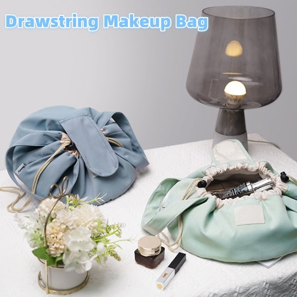 Barrel Drawstring Makeup Bag – Large Capacity Cosmetic & Toiletries Organizer for Women